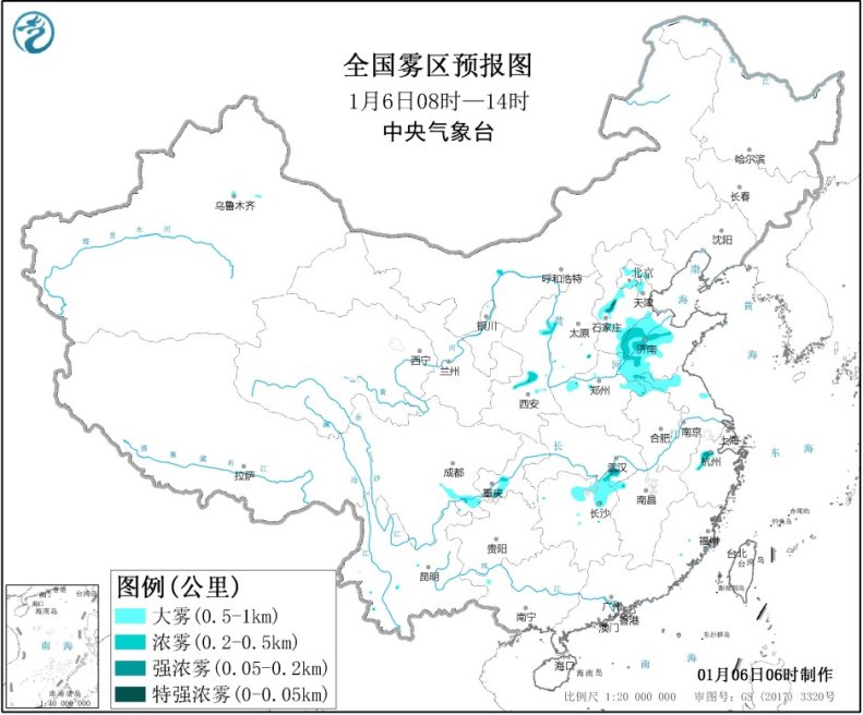 华北黄淮等地有较强雨雪河北中南部山东西部等地有雾