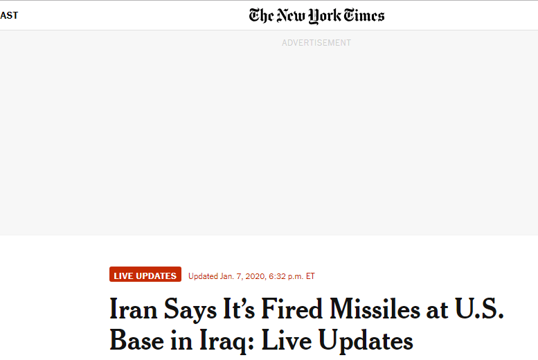 反击！伊朗革命卫队证实，发射导弹袭击美国驻伊拉克军事基地