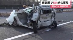 日本东北高速公路发生6车连环相撞事故 致