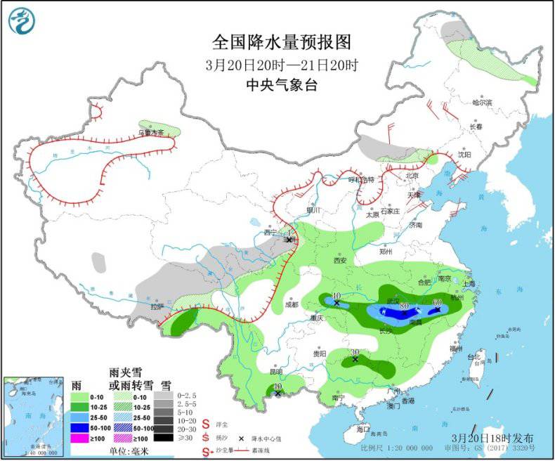 江南、广西北部等地将有大到暴雨和大风