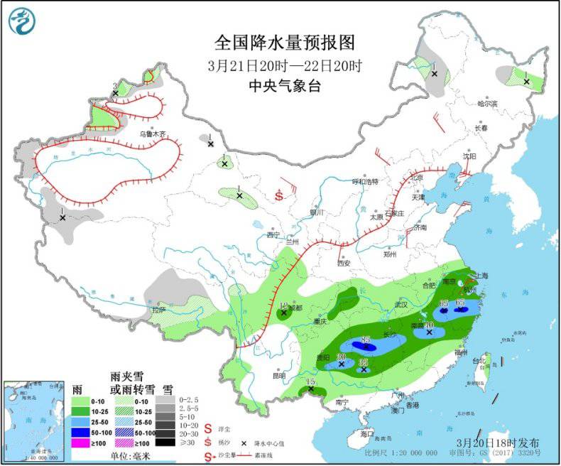 江南、广西北部等地将有大到暴雨和大风
