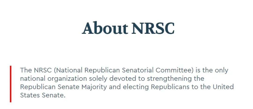 共和党参议员全国委员会官网上的介绍