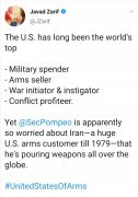伊朗外长：美国作为世界最大军火商担忧伊朗是威胁