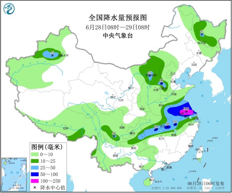 江汉东部黄淮江淮江南北部有强降雨西北地区东部华北多对流性天气