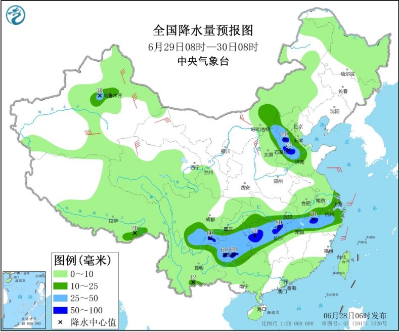 江汉东部黄淮江淮江南北部有强降雨西北地区东部华北多对流性天气