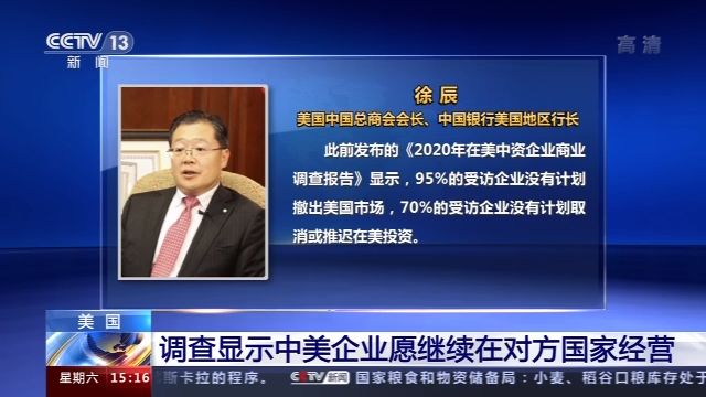 调查显示中美企业愿继续在对方国家经营