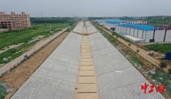 南水北调东线一期北延应急供水工程河道衬砌完成过半