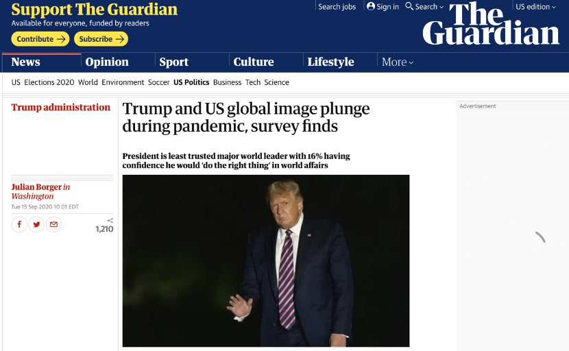 病亡人数已超20万 美国政府抗疫表现获评“糟糕透顶”！