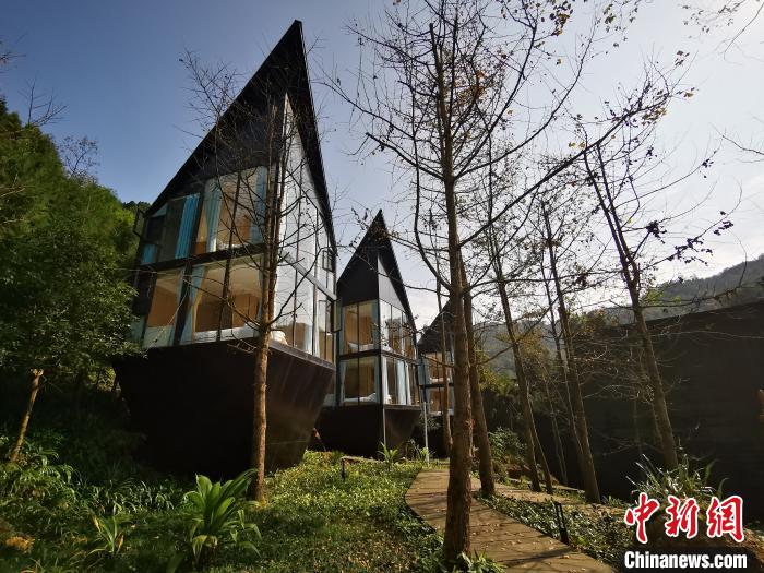 四川绵阳安州区齐心村蝴蝶谷的精品民宿。　单鹏摄