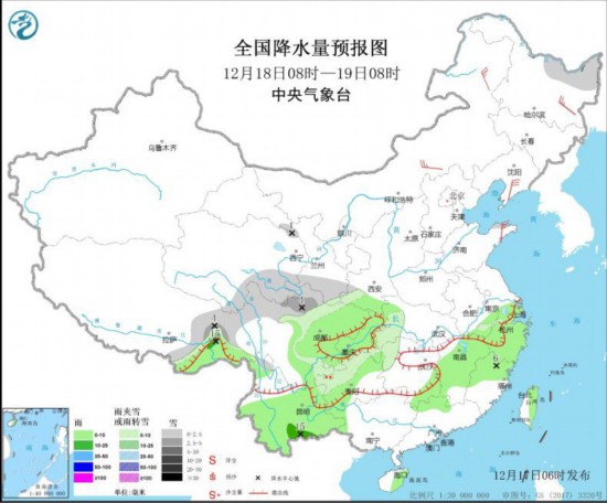 南方大部阴雨寡照贵州东部、湖南西部等地有雨夹雪