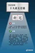 2020年度“十大语文差错”公布 这些字词上榜