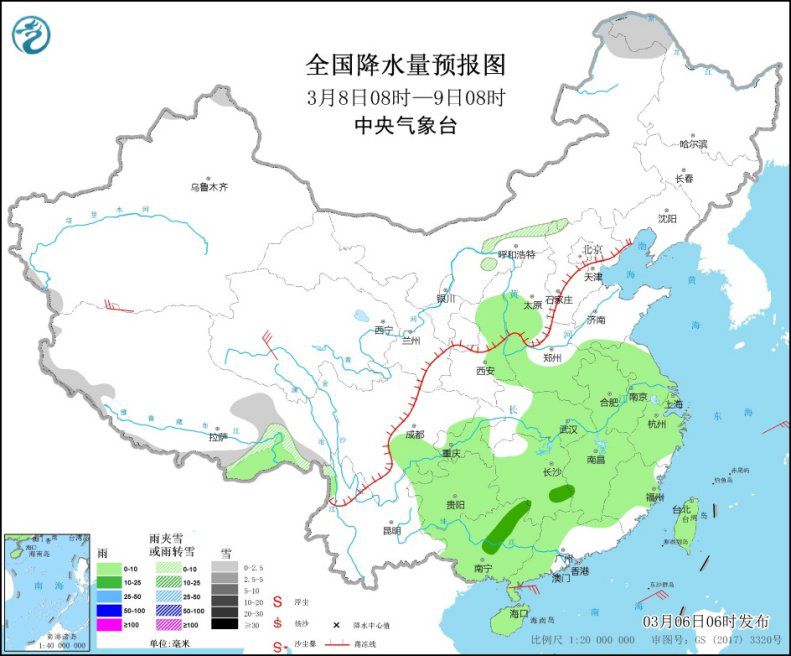 南方地区有大范围雷雨 冷空气继续影响中东部地区
