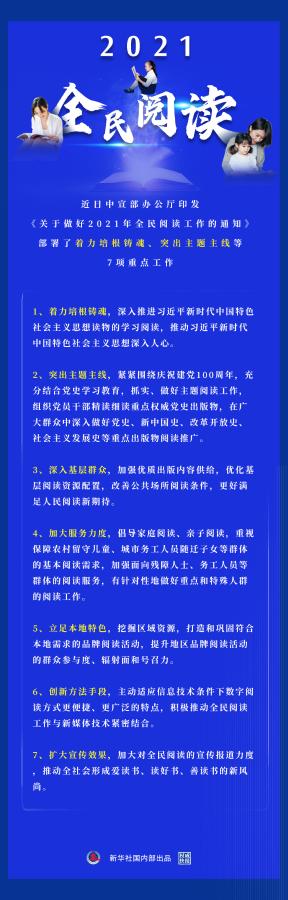 中宣部办公厅印发《关于做好2021年全民阅读工作的通知》