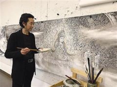 上万尊造像悉数收入画卷 他在纸上“复刻”大足石刻