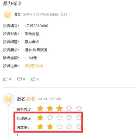 国美金融遭多人投诉：借款人失业加母亲重病依旧被暴力催收  另有人除还利息外还被按月收取担保费