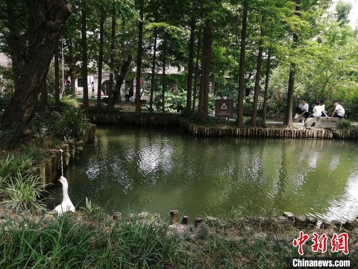 草房子乐园中的追忆怀旧区域环境清幽。　顾名筛摄