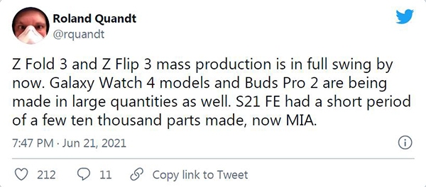 三星已开始大规模生产Galaxy Z Fold 3和Galaxy Z Flip 3