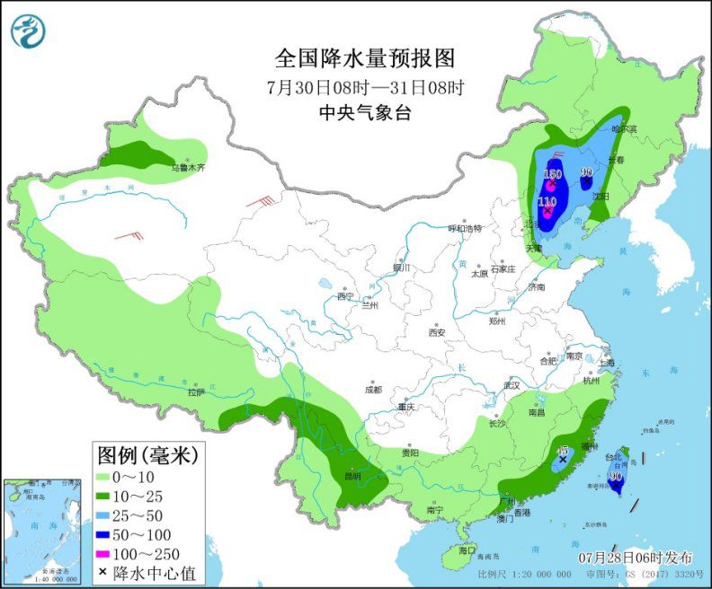 热带低压“烟花”继续北上 苏皖鲁冀等地将有强降雨